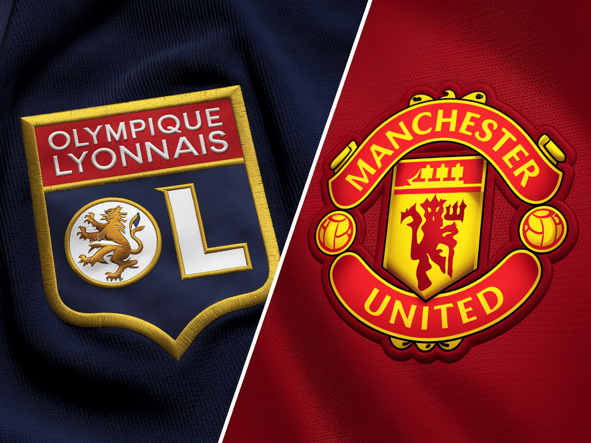Manchester United Vs Lyon: Drama di Detik Akhir Bikin Skor Seri 11 Logo MU vs Lyon